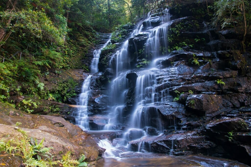 Blue Mountains waterfalls: Sylvia Falls in the Valley of the Waters