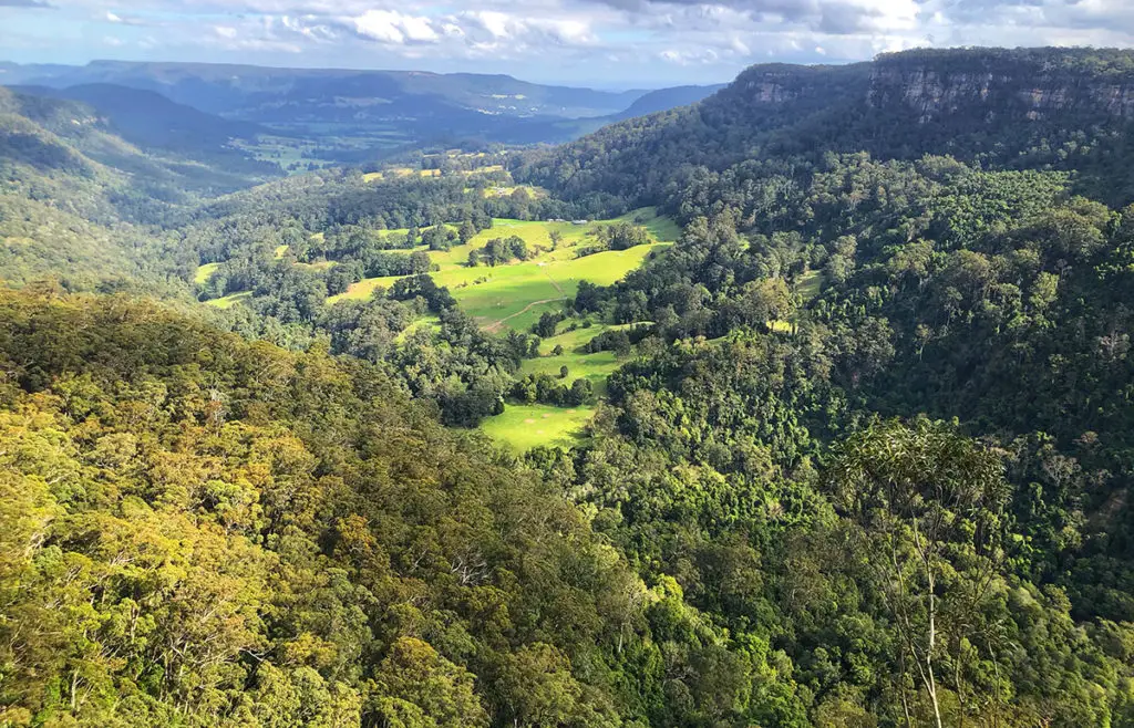 View of Kangaroo Valley from Belmore Falls