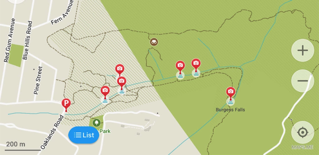 Horseshoe walking track map