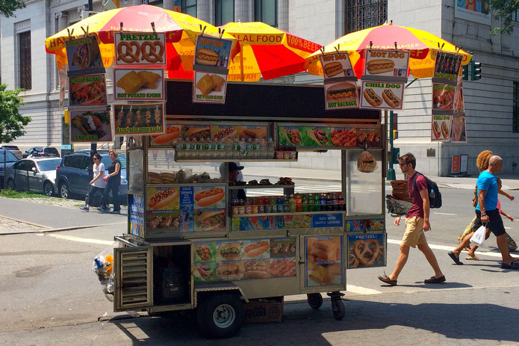 Hot dog stand in New York