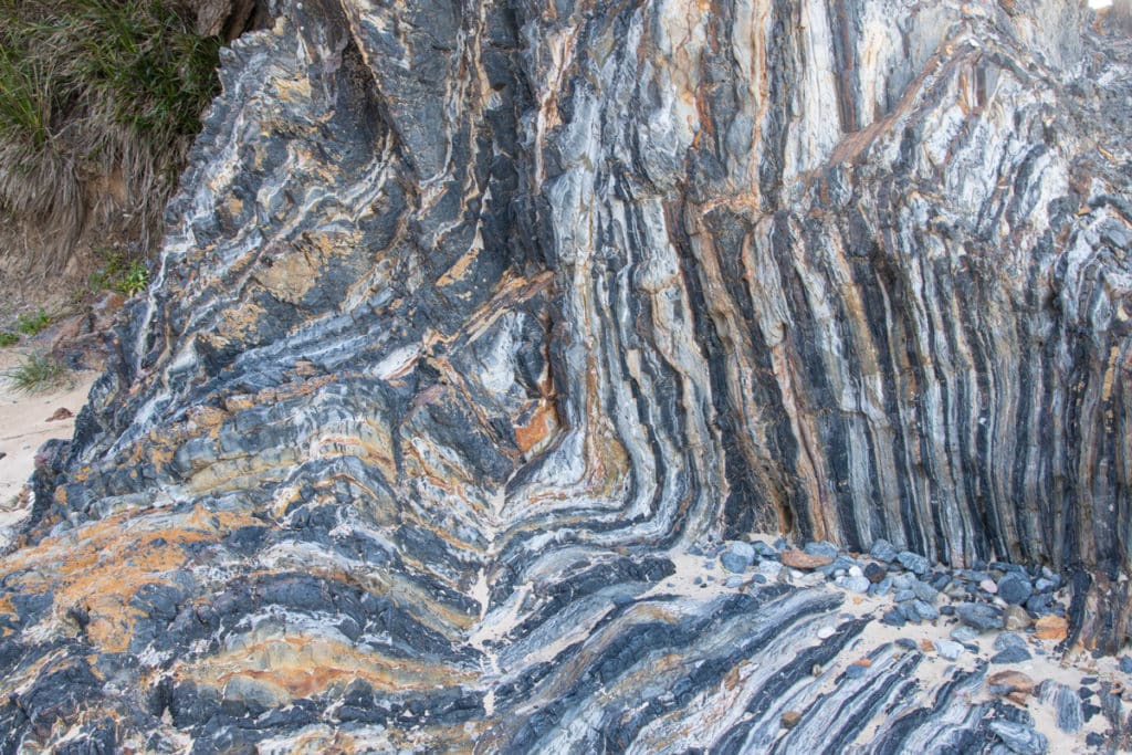 chevron folds in the rock