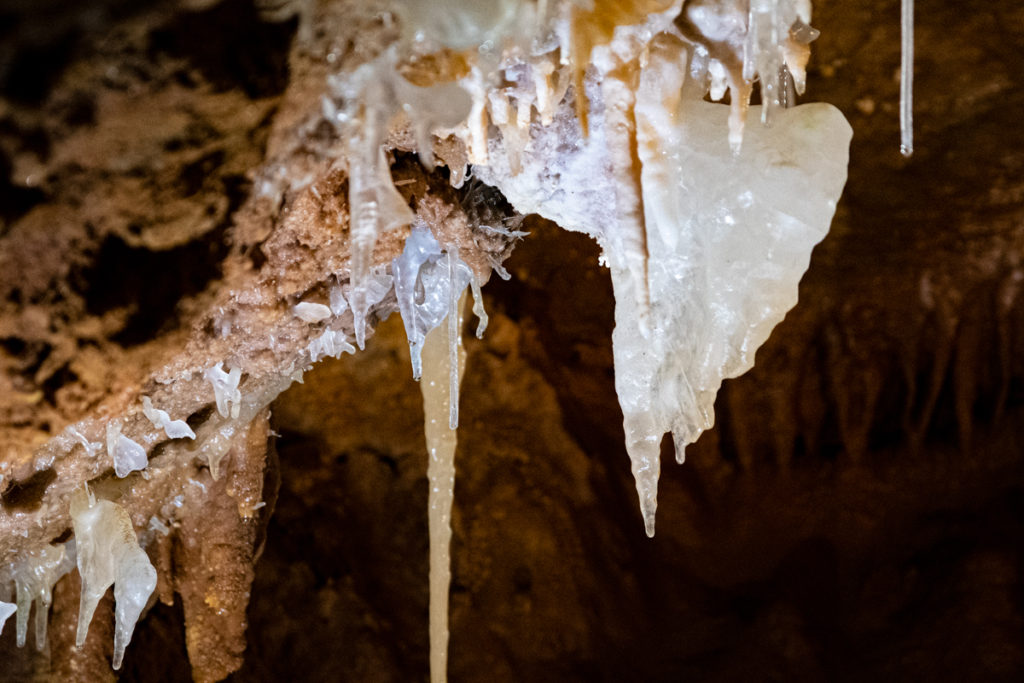 Ice-like crystals in Orient Cave at Jenolan Caves