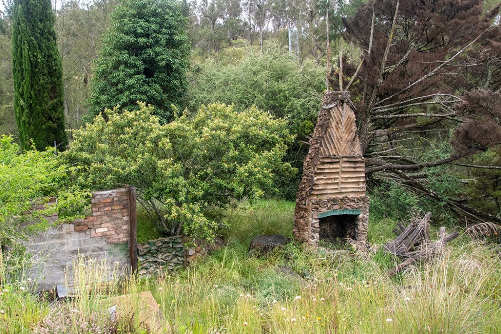 Remnants of Rowson's hut at Hartley village