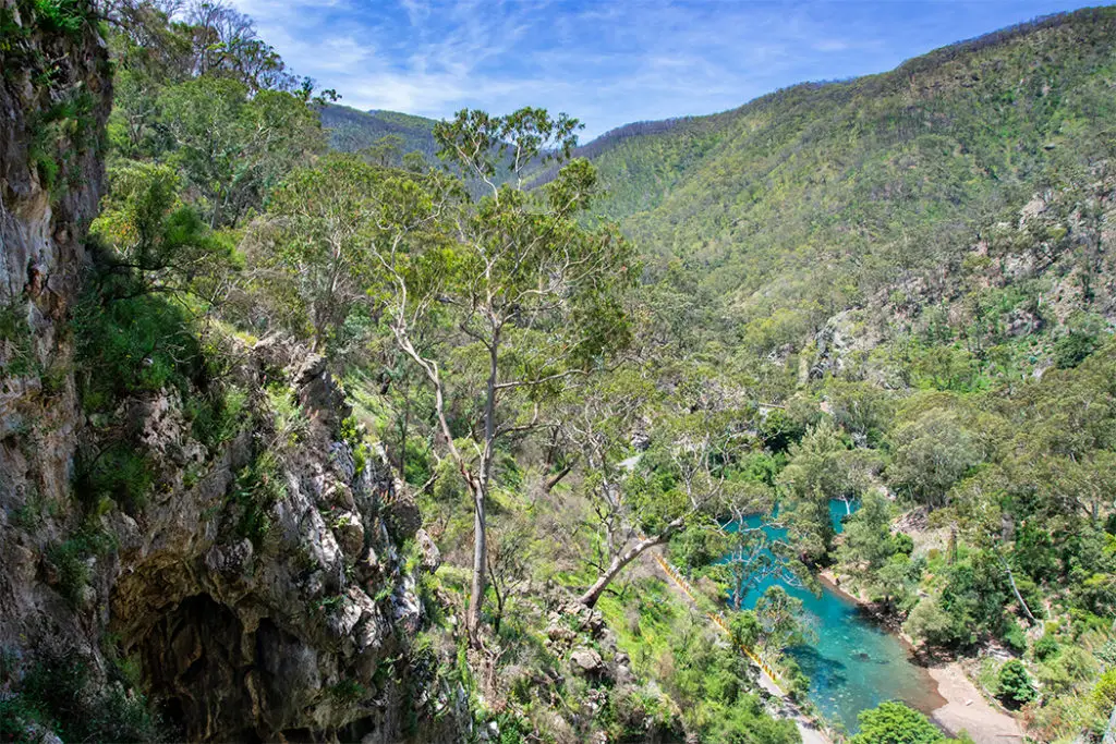 View of the Blue Lake through Carlotta Arch
