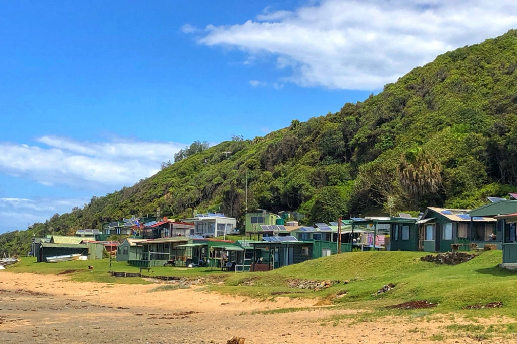 Shack village on bulgo beach