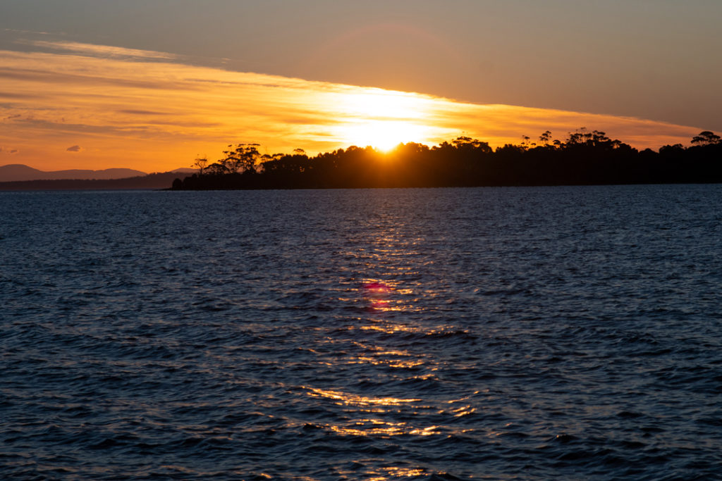 sunset on the Tasman Peninsula