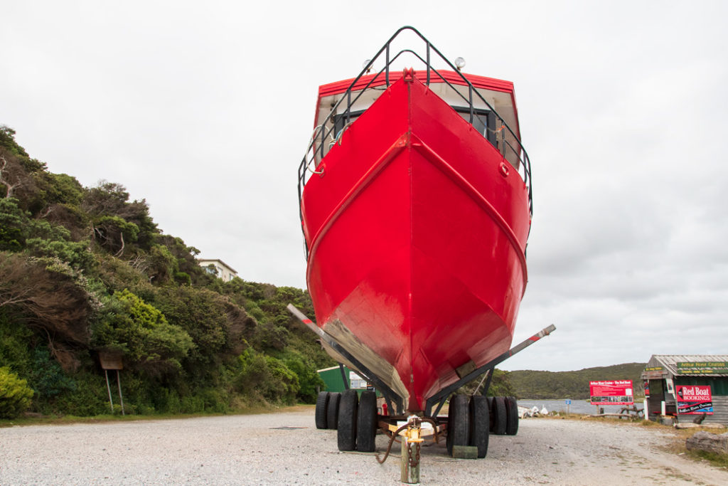 Arthur River red boat