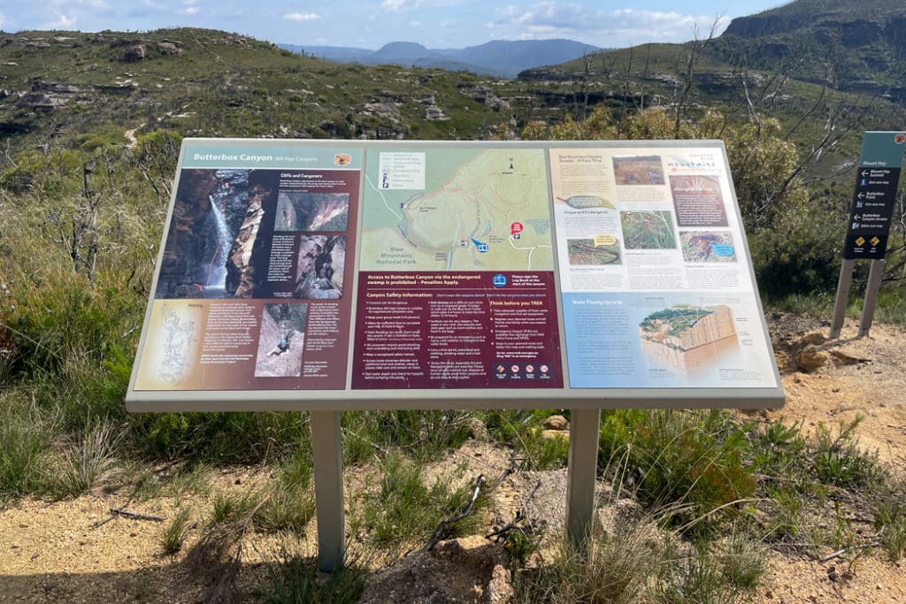 Butterbox Point information sign