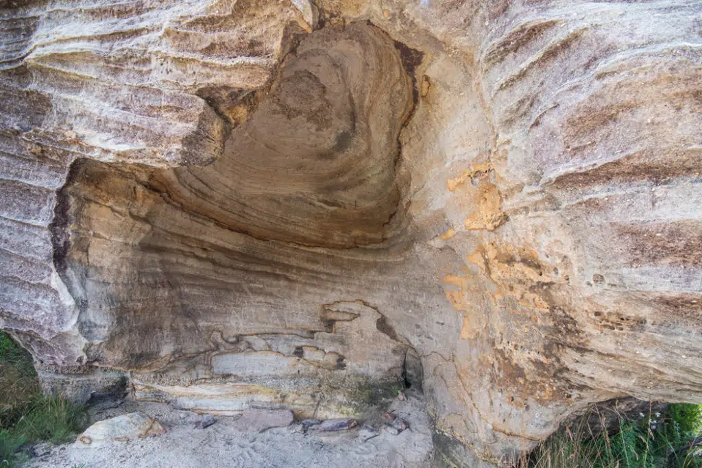 Cave in the side of the butterbox