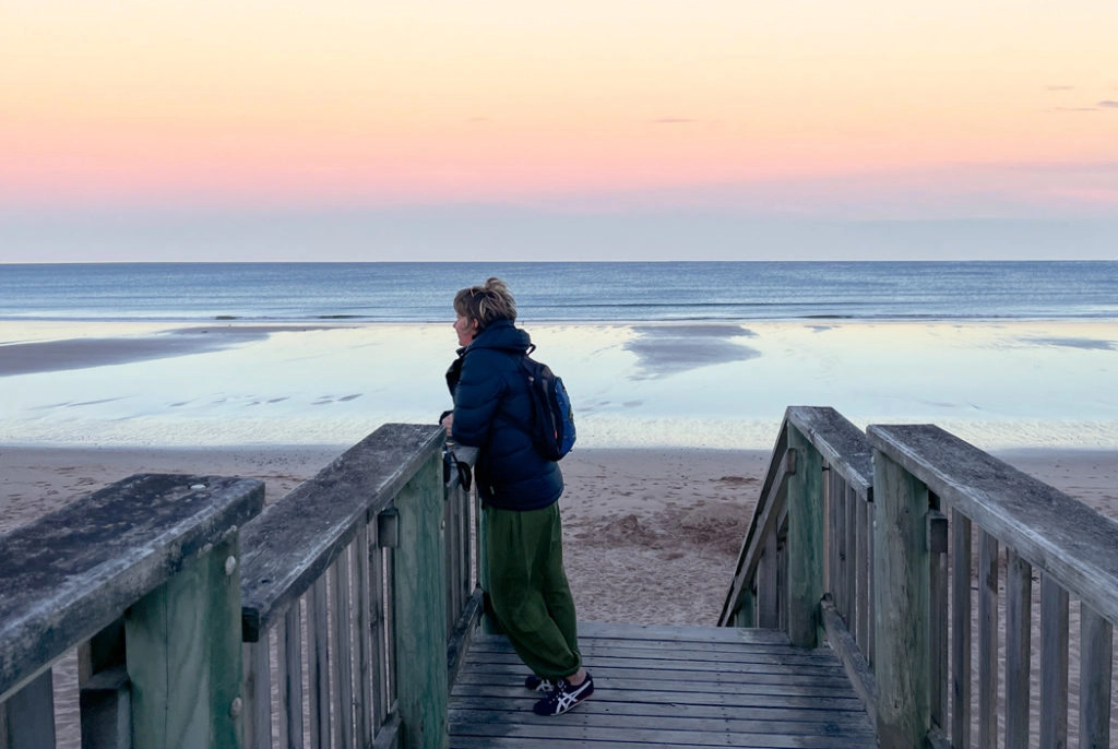 Sunset on Godfreys beach in Stanley
