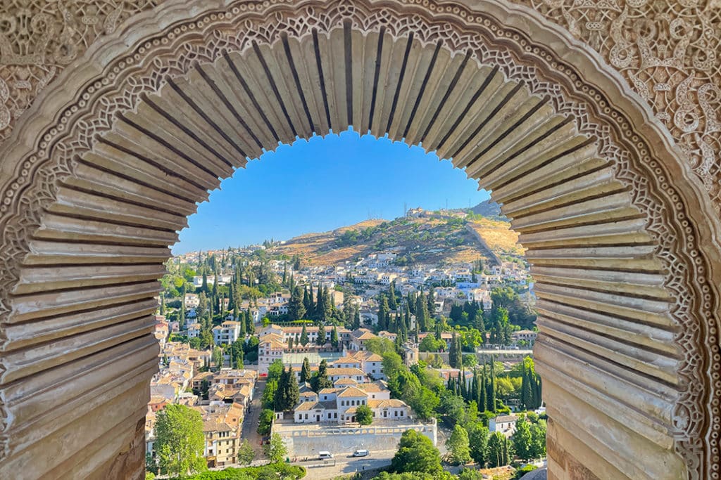 Alhambra in Granada and the view over Albaicin