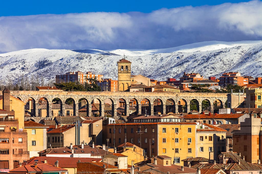 View of Segovia in winter