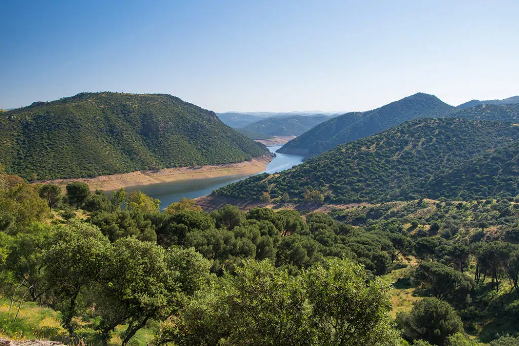 Jandula reservoir in Sierra de Andujar