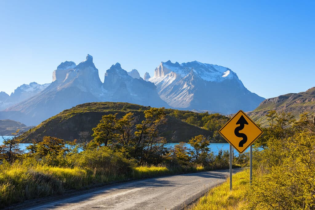 Road in Torres del Paine