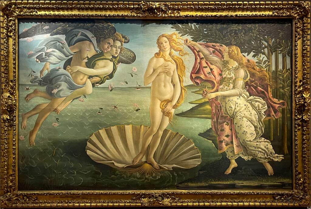Florence in winter - Ufizzi gallery is uncrowded - the Birth of Venus Botticelli