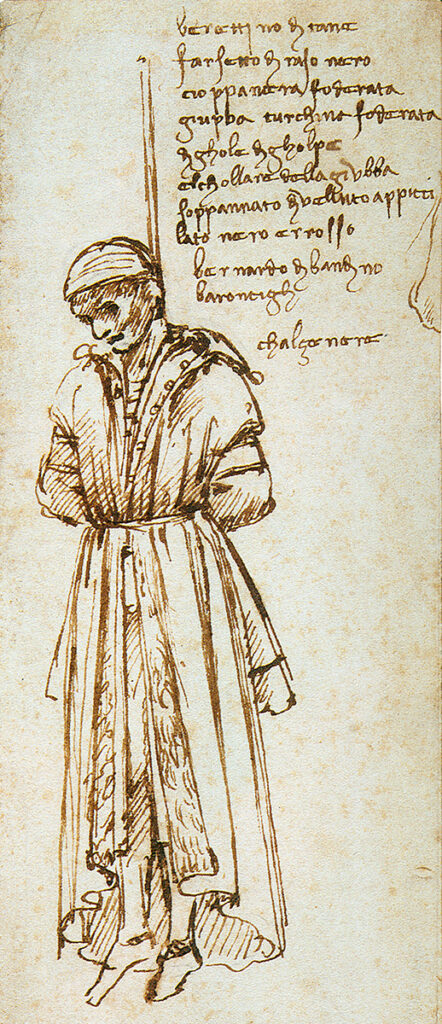 Da Vinci in Florence. Hanging of Bernardo Baroncelli sketch