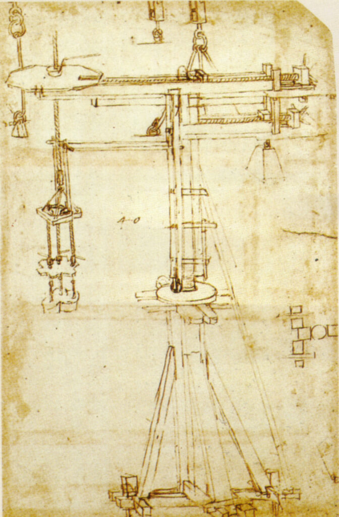 Da Vinci in Florence - Leonardo's sketch of Brunelleschi's crane
