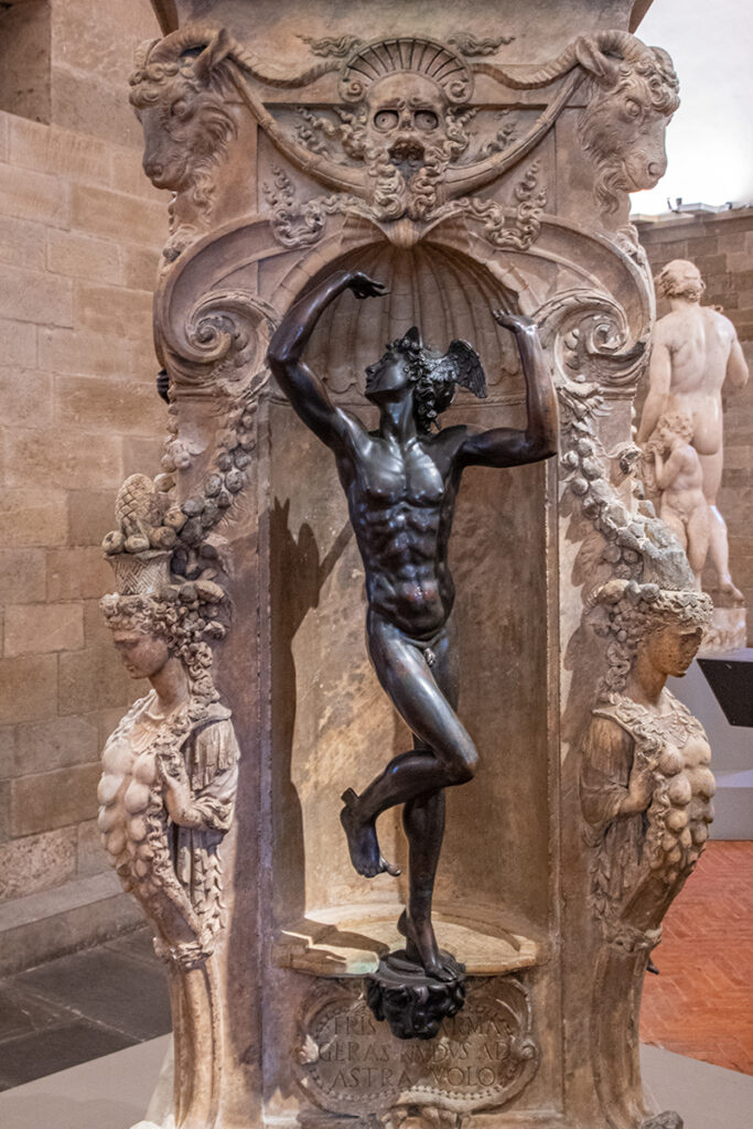 The base of Cellini's sculpture Perseus at Bargello Museum