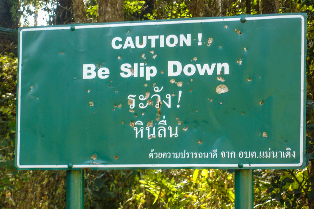 Cation be slip down sign in Pai