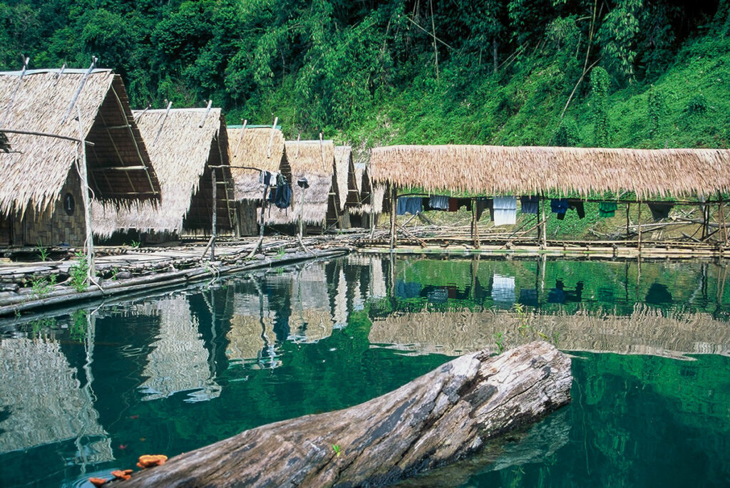 floating bungalows on cheow lan lake