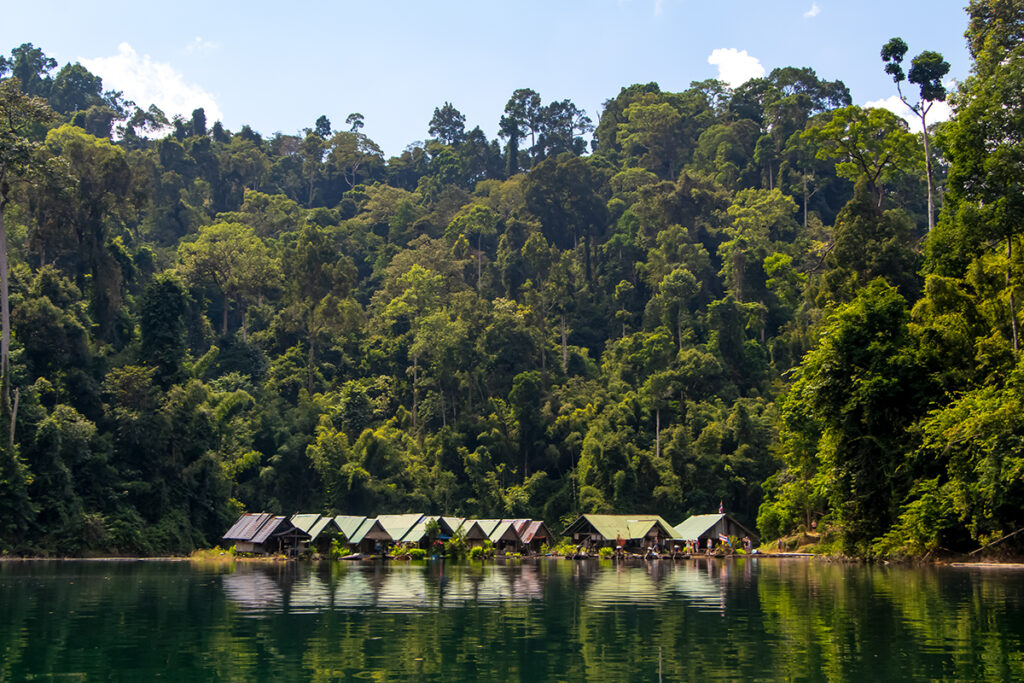 floating bungalows on cheo lan lake