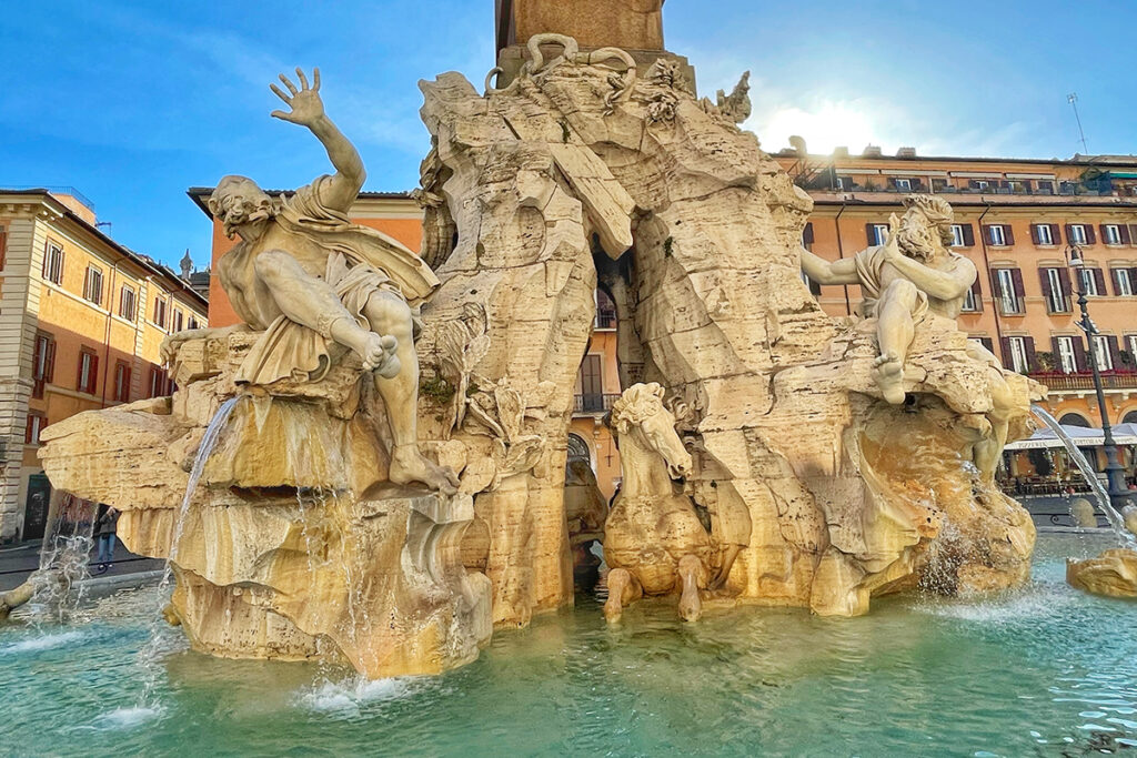 Fiumi Fountain on Plaza Navona in Rome