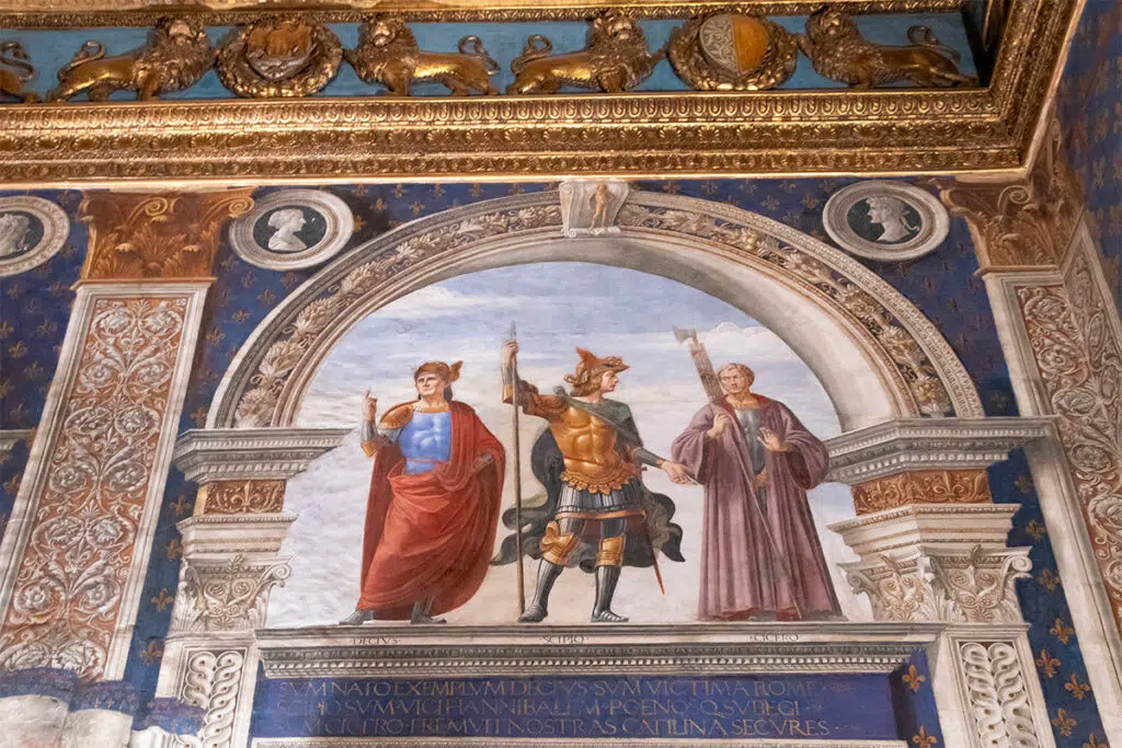 Domenico Ghirlandaio frescoes in the Hall of the Lilies, Palazzo Vecchio, Florence