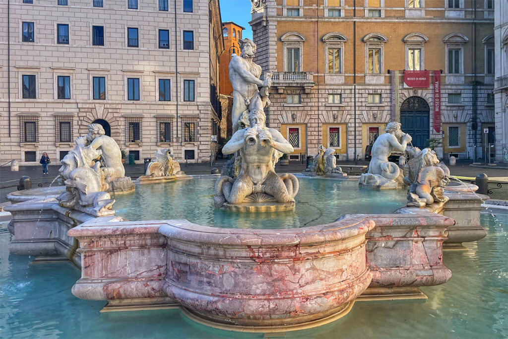 Moro Fountain on Plaza Navona in Rome
