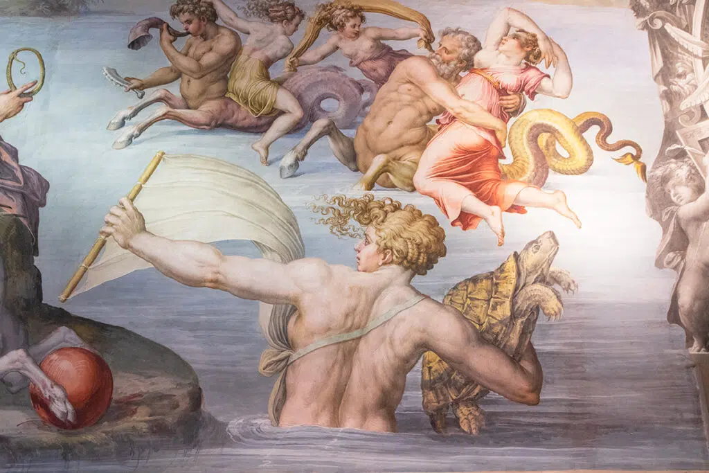 Palazzo Vecchio apartment of the elements, Cosimo I’s heraldic devices: the tortoise and the sail