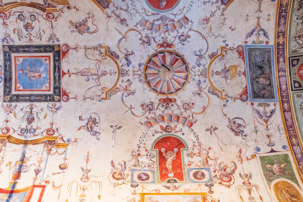 Frescos on the ceiling of Palazzo Vecchio in Florence