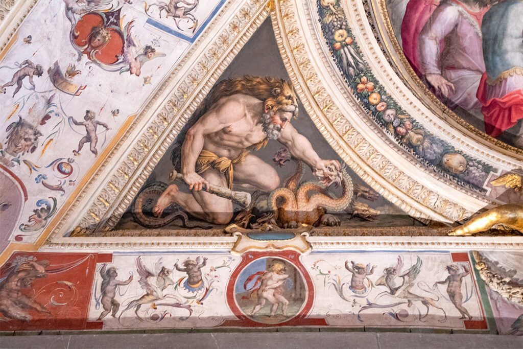 Medici Florence, Room of Lorenzo the Magnifiscent in Palazzo Vecchio fresco
