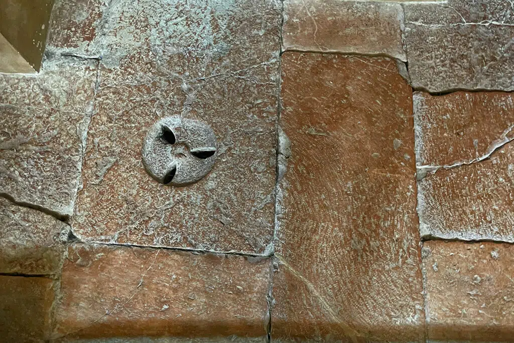 Roman Assisi - Roman floor and drain in the Temple of Minerva