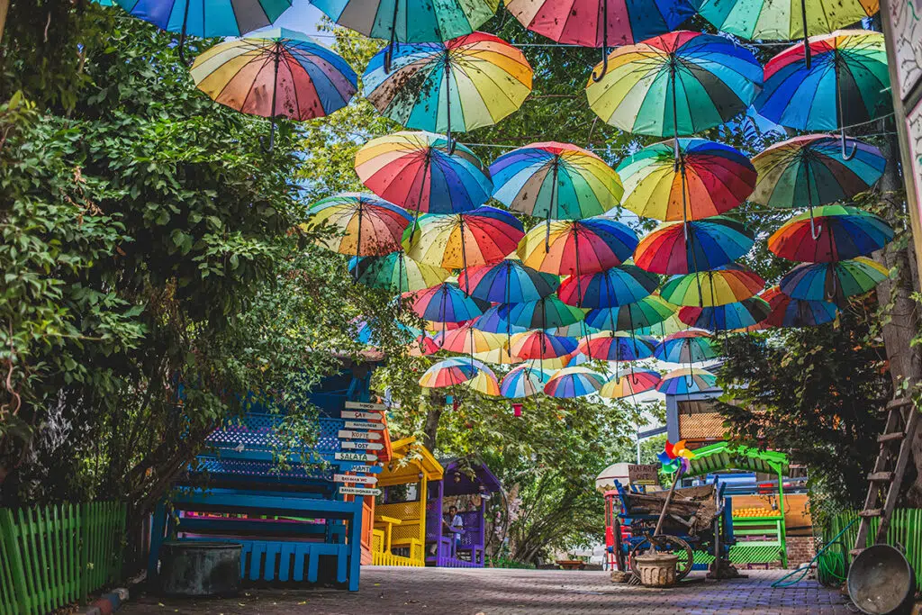 Umbrella streets in Istanbul - the one in Balant