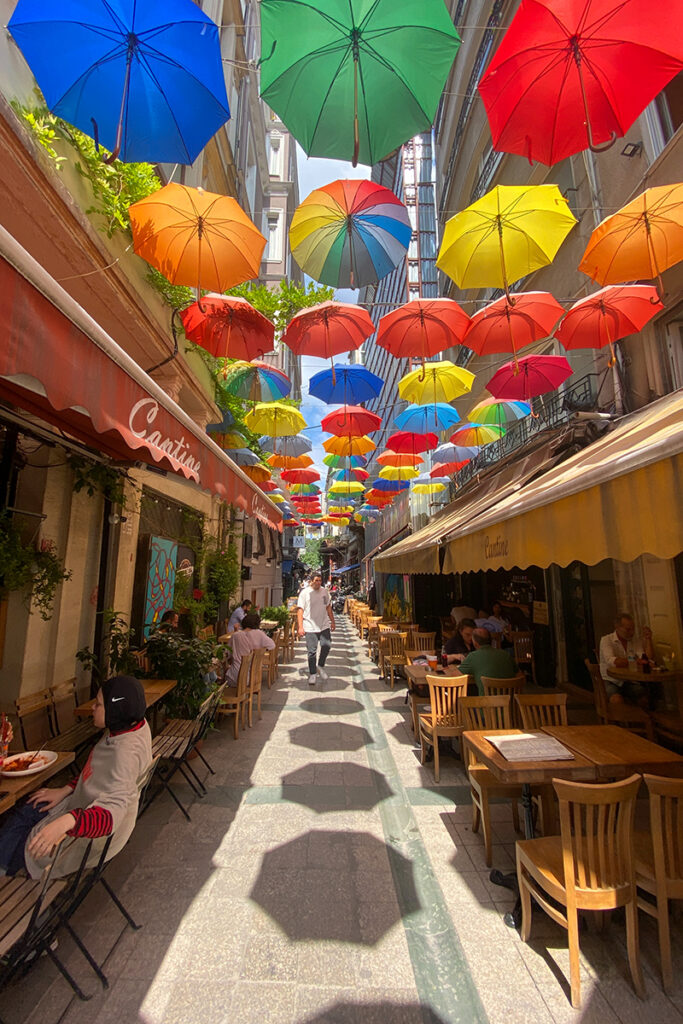 Umbrella streets in Istanbul
