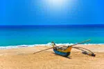 Boat on the beach in Trincomalee