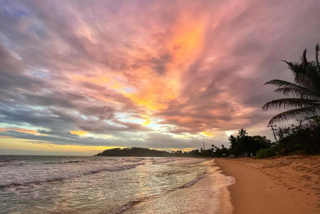 Things to do in Mirissa - catch sunset on the beach