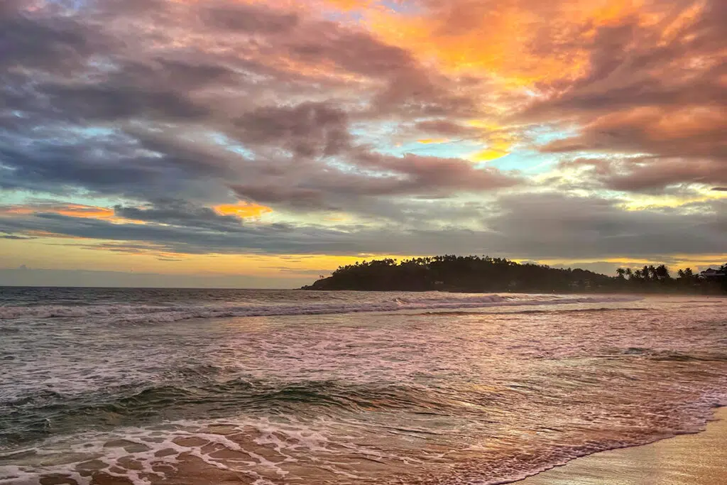 sunset on Mirissa beach