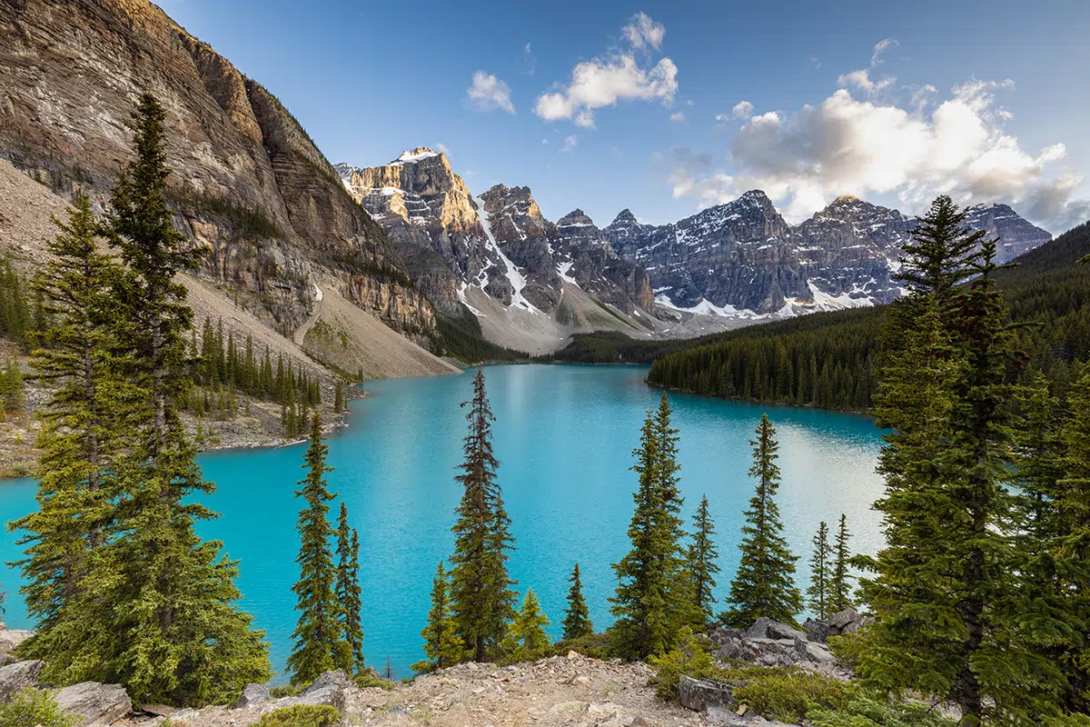 Lake Moraine in Banff National Park in the Canadian Rockies