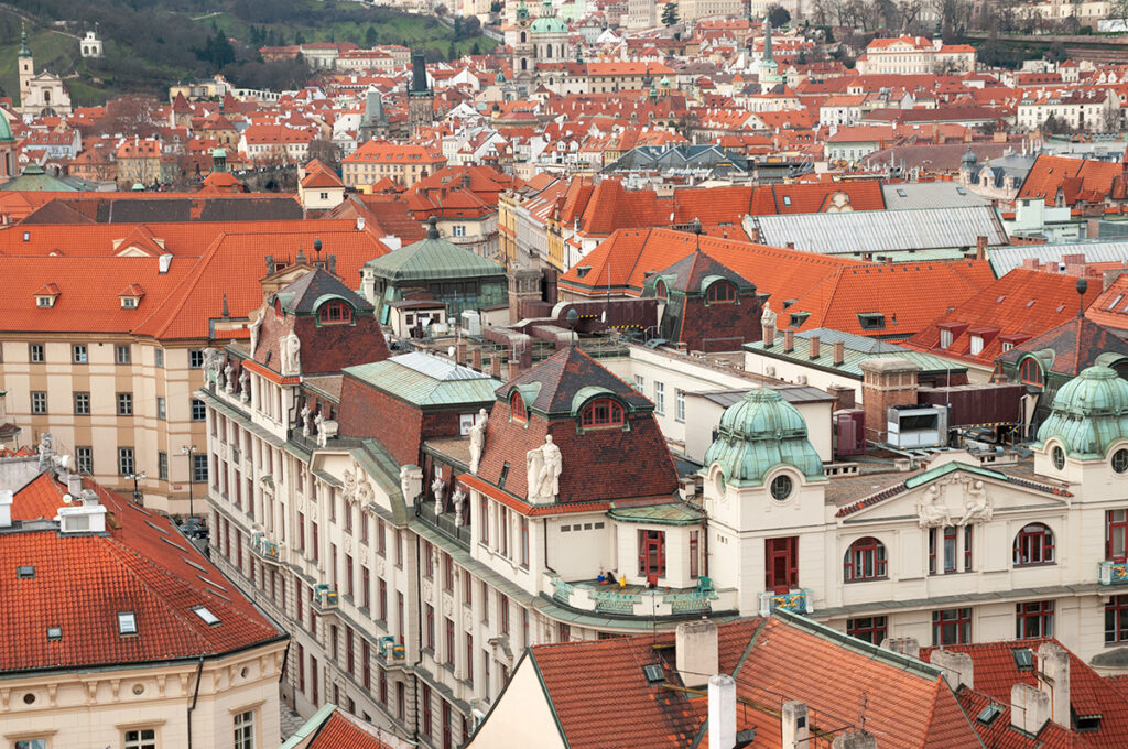 View from old Townhall tower in Prague