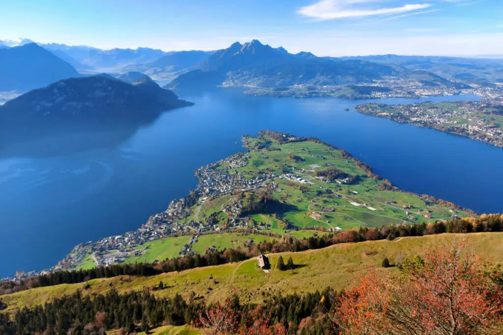View of Lake Lucerne from Rigi Mountain - best hiking in the swiss alps