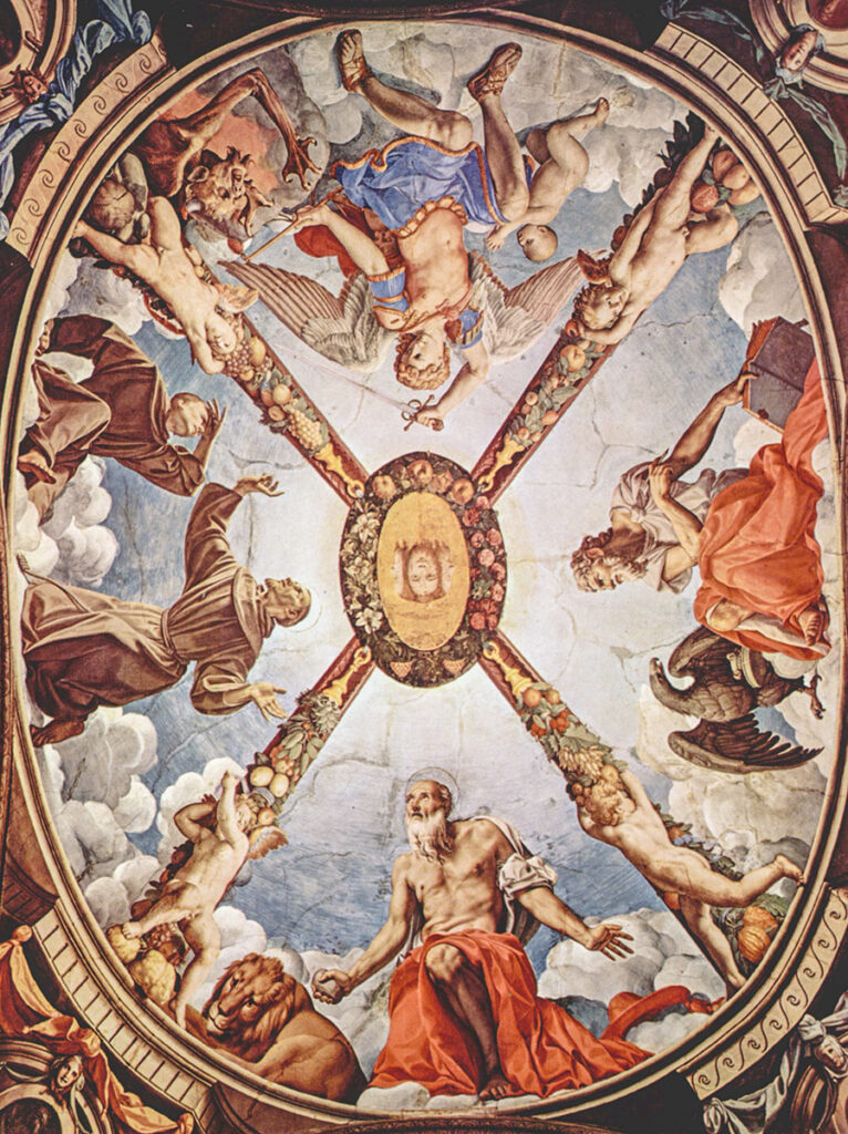 Lion on Angelo Bronzino's frescho in Eleonora chapel in Florence