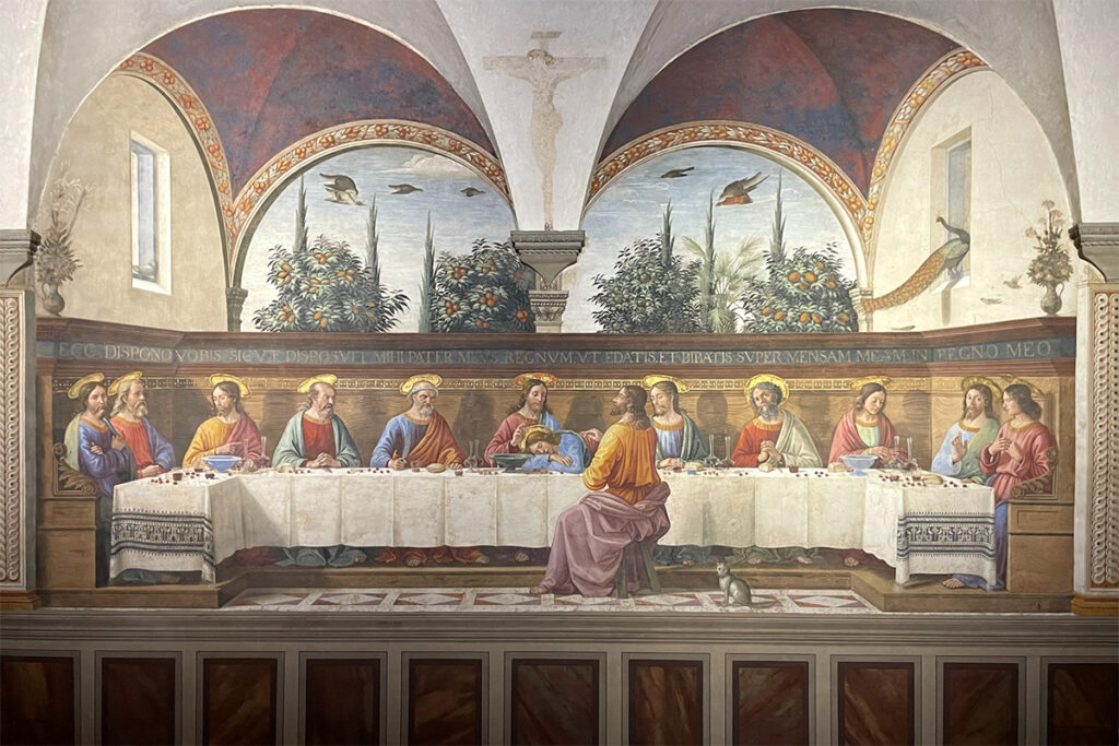 renaissance cats - a cat in Ghirlandaio's Last Supper