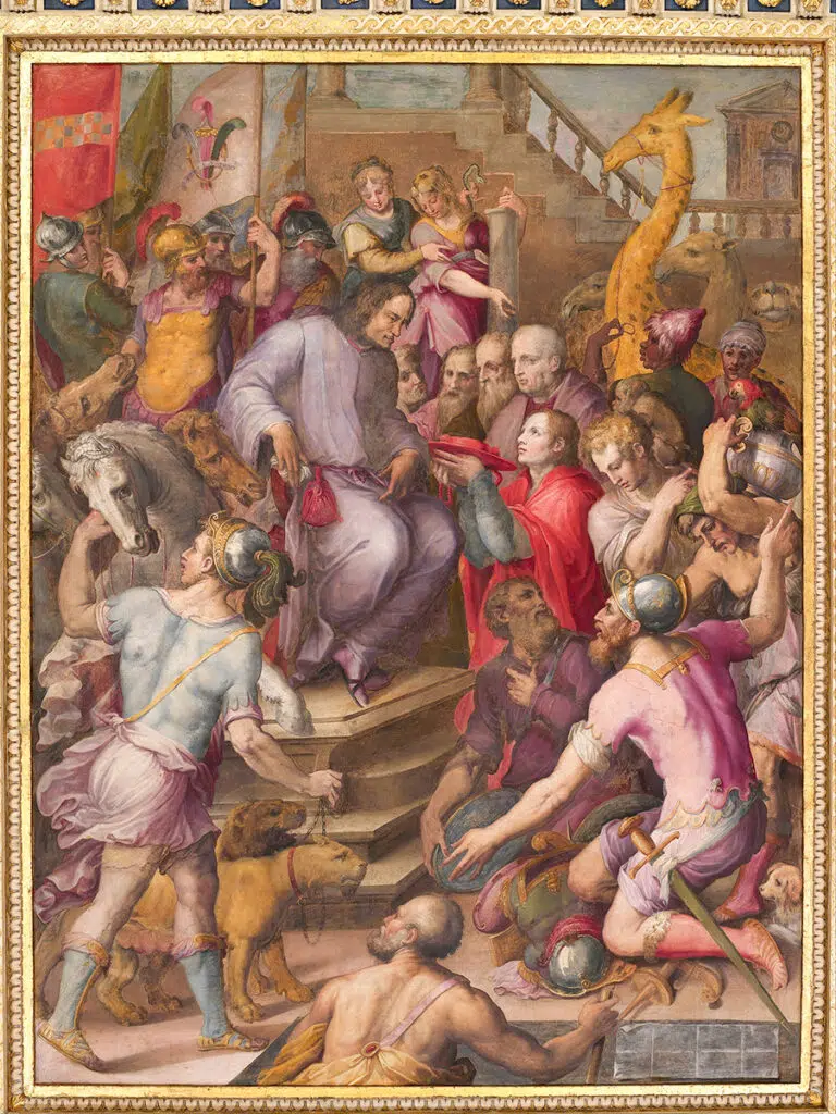 Renaissance cats - Lorenzo the Magnifiscent fresco in Palazzo Vecchio Florence