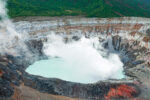Poas volcano crater in Costa Rica