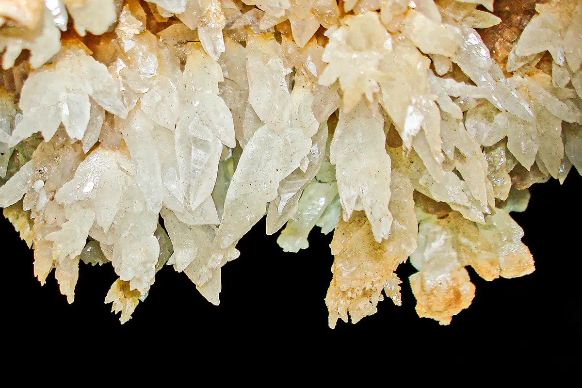 Ornate crystals in Phu Ma Dang Cave in Kanchanaburi