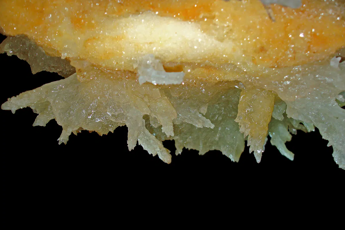 Ornate crystals in Phu Ma Dang Cave in Thailand