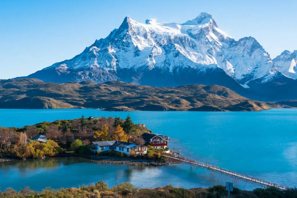 Pehue lake in Torres del Paine National Park