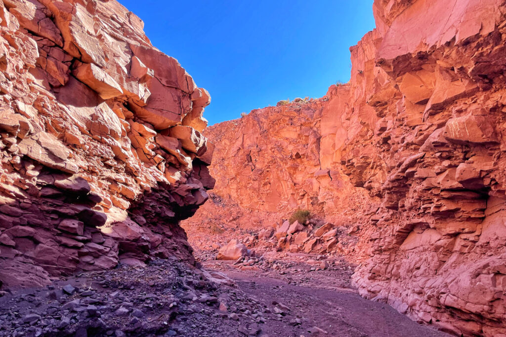 Canyon in the second sector of Yerbas Buenas Petroglyphs in Atacama desert