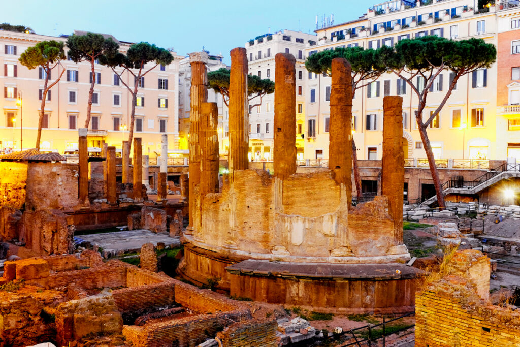 Republican Roman ruins in Rome- Largo di Torre Argentina