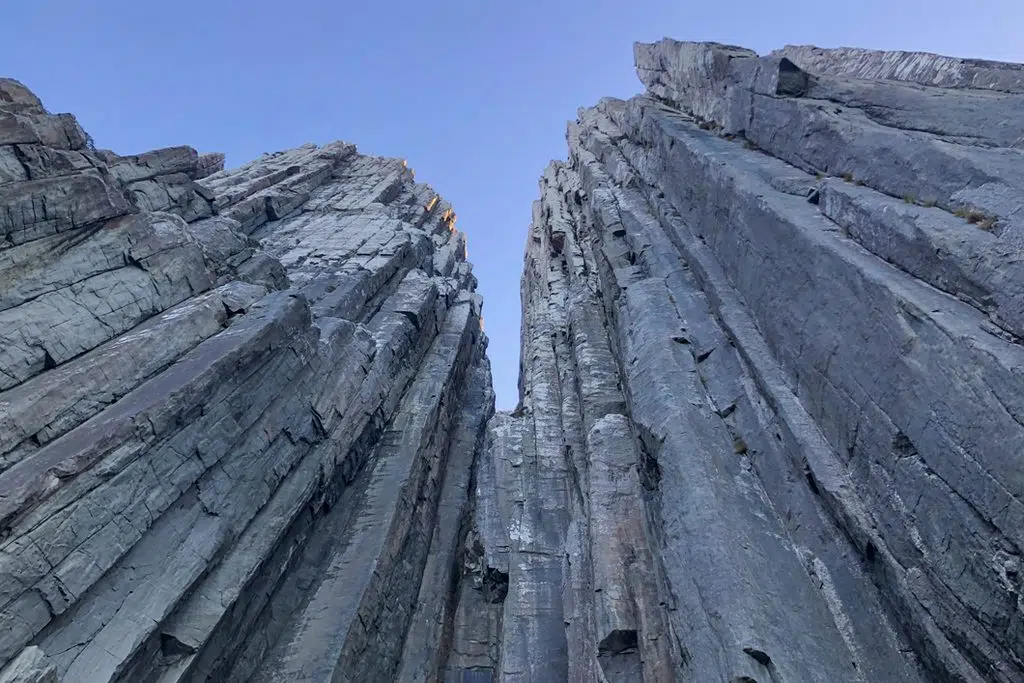 towering dolerite columns along tasman peninsula coastline